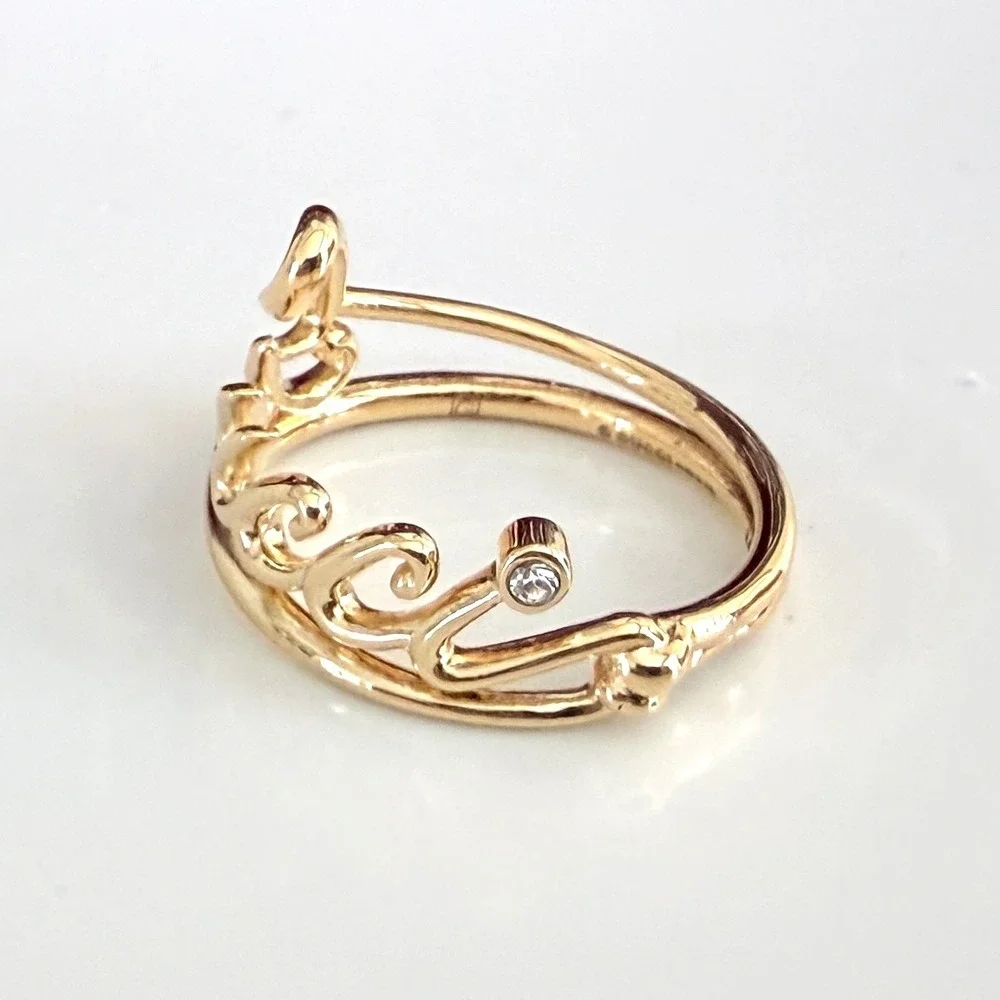 Gucci Gold-toned Script Logo Ring Multi Band 814360